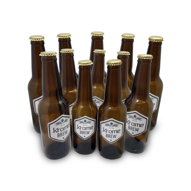Amber Glass Pint Bottles Case of 12