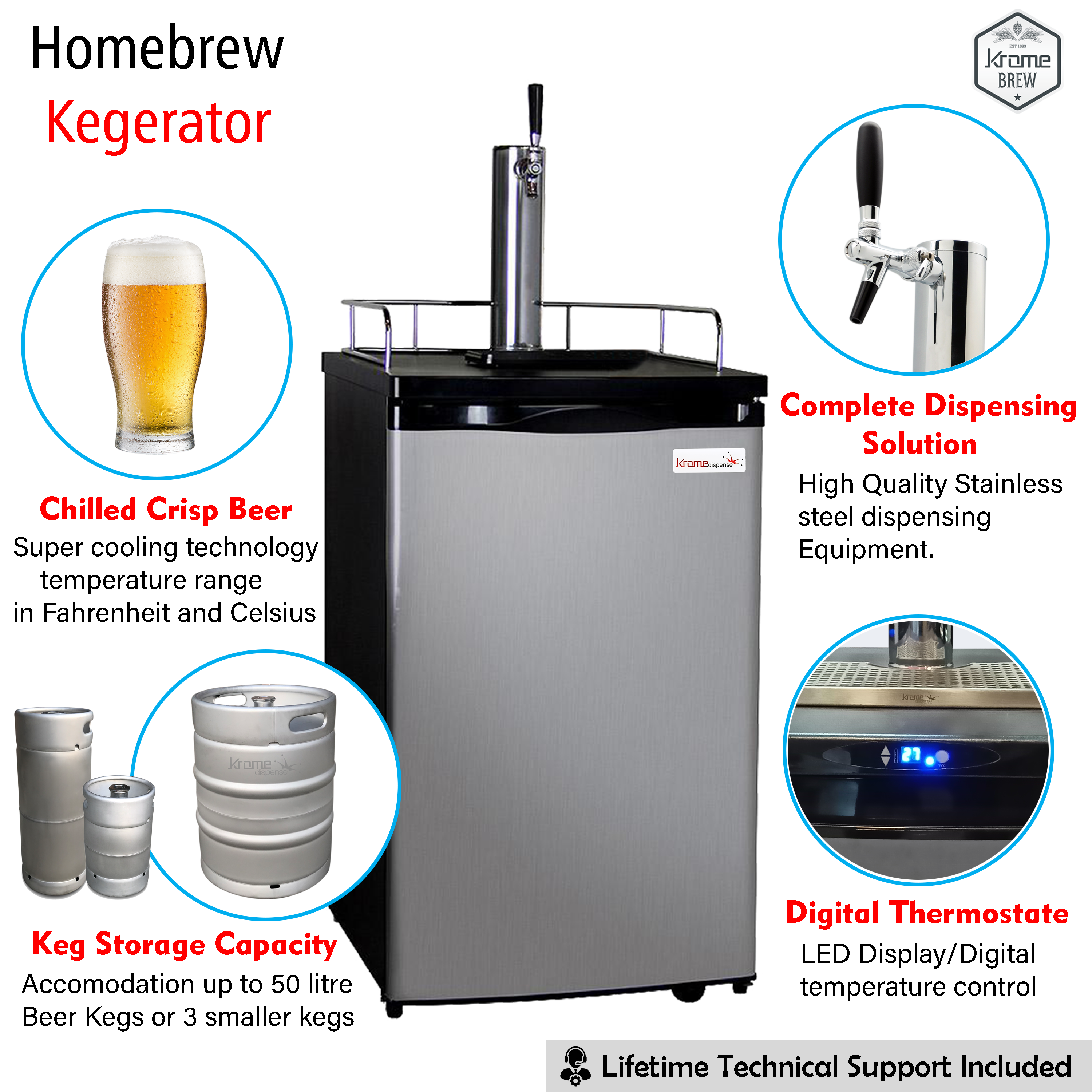 Homebrew Keg System Kit Stainless Steel Coke Beer Keg System with Adjustable Faucet Kit for Home Brewing Dispensing 6L/10L/12L 12L 