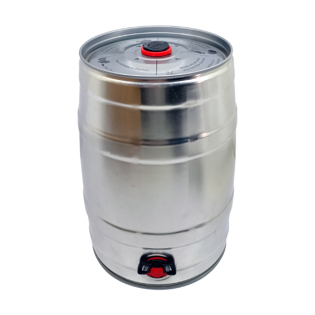 Mini Beer Party Keg -5 Liter with Red Cap(One Time Use) - Image 2