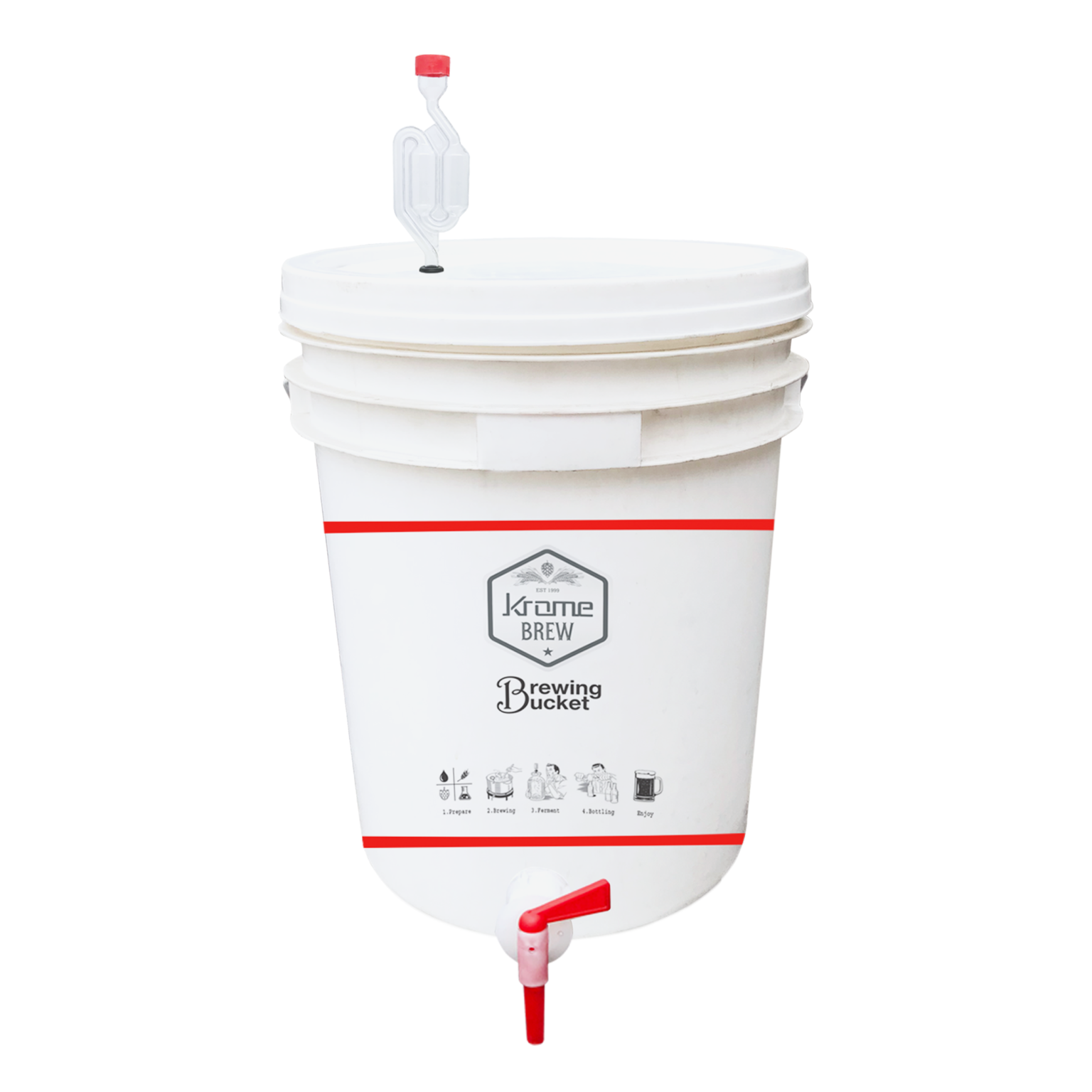 20 Litre Brew Bucket with Spigot & Airlock Krome Brew
