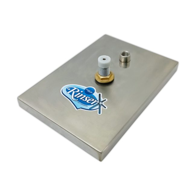 Center Spray Glass Rinser Drip Tray – Brushed Stainless – With Drain
