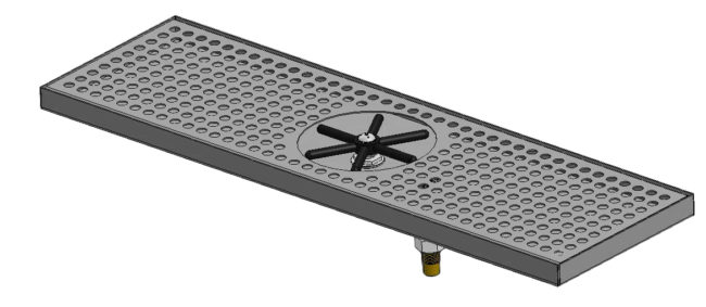 24ʺ x 7ʺ Center Spray Glass Rinser Drip Tray – Brushed Stainless - Image 2