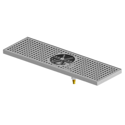 24ʺ x 7ʺ Center Spray Glass Rinser Drip Tray – Brushed Stainless