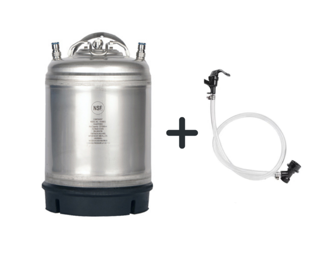 Corny Keg With Ball Lock Disconnects And Pouring Faucet