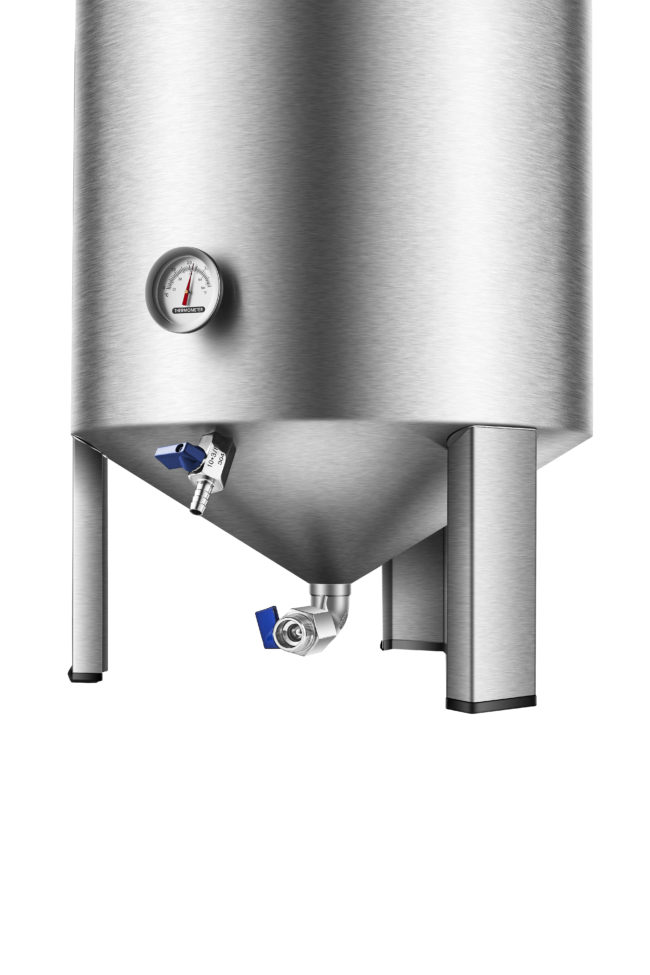 stainless steel fermentor bottom view - kromebrew