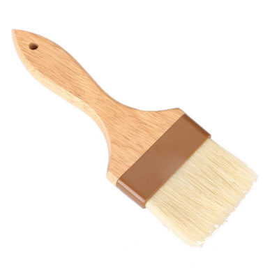2" Wide Flat Brush with Natural Bristle and Wooden Handle
