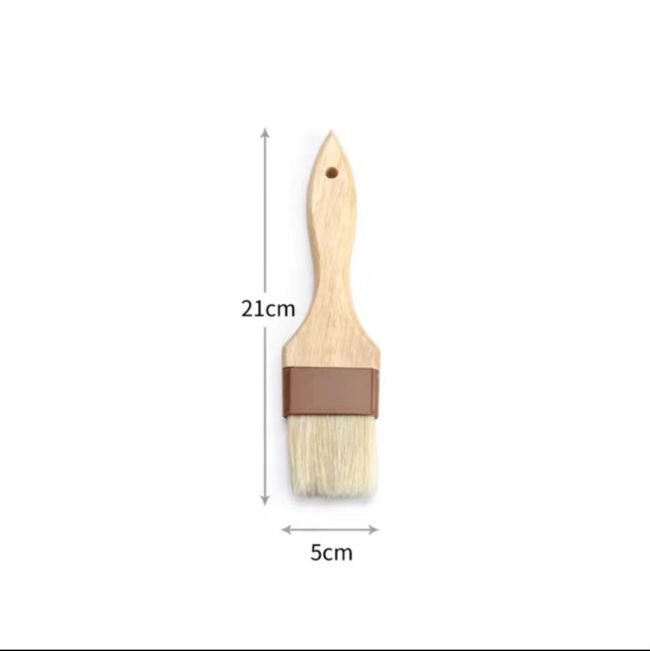 2" Wide Flat Brush with Natural Bristle and Wooden Handle - Image 2