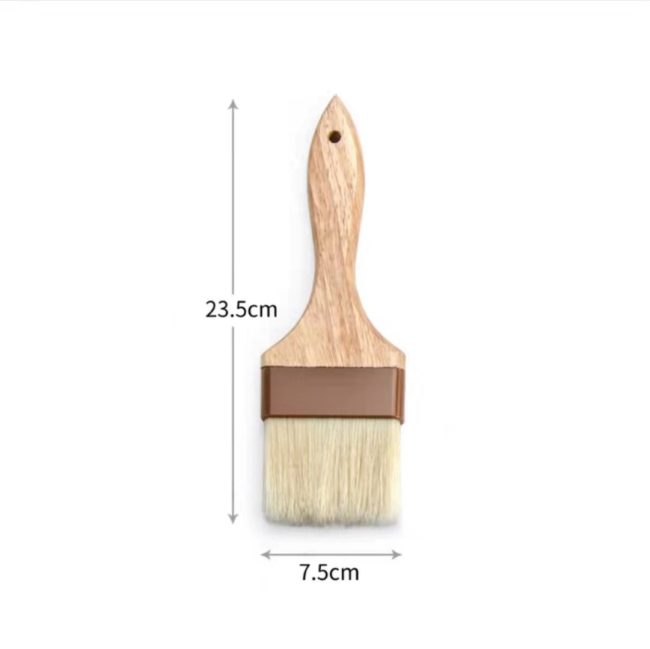 3" Wide Flat Brush with Natural Bristle and Wooden Handle - Image 2