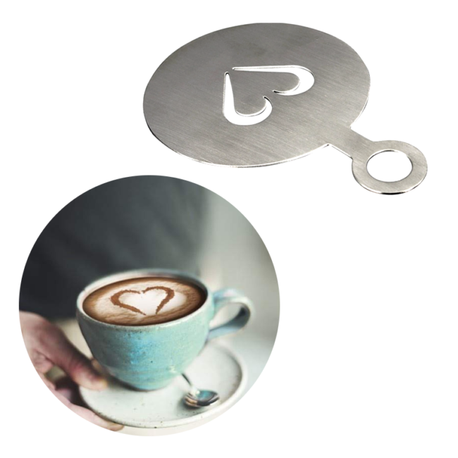 Cocoa Shaker with Latte Art Pen and Barista Stencils - Image 5