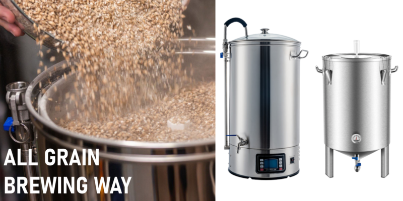all grain brewing Stainless steel fermentors with temperature controller mode