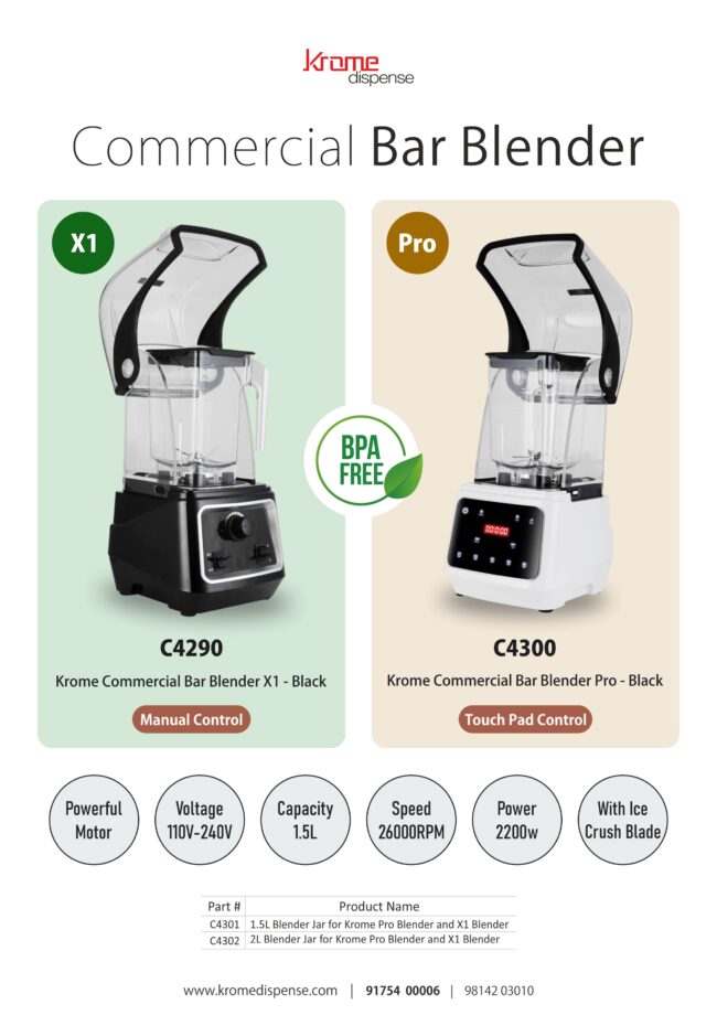 Krome Commercial Bar Blender Pro- White - Image 2