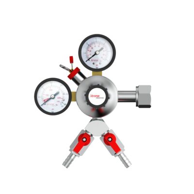 2 outlet Premium C02 Regulator 5/6" Barb