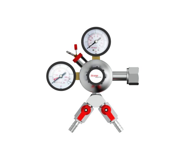 2 outlet Premium C02 Regulator 5/6" Barb